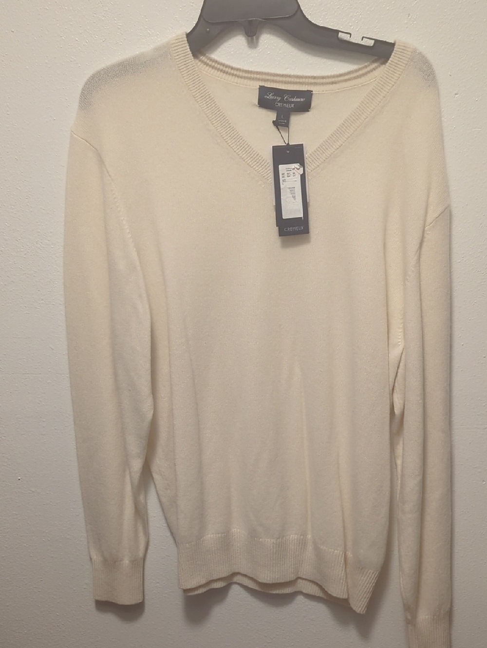 NWT Daniel Cremieux 100% Cashmere V Neck Sweater Sz Large